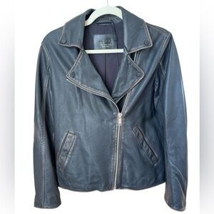 Reiss Women's Charcoal Leather Jacket